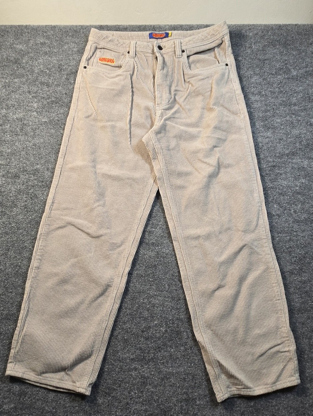 Empyre Relaxed Fit Corduroy Pants Light Grey/ Beige Size 32